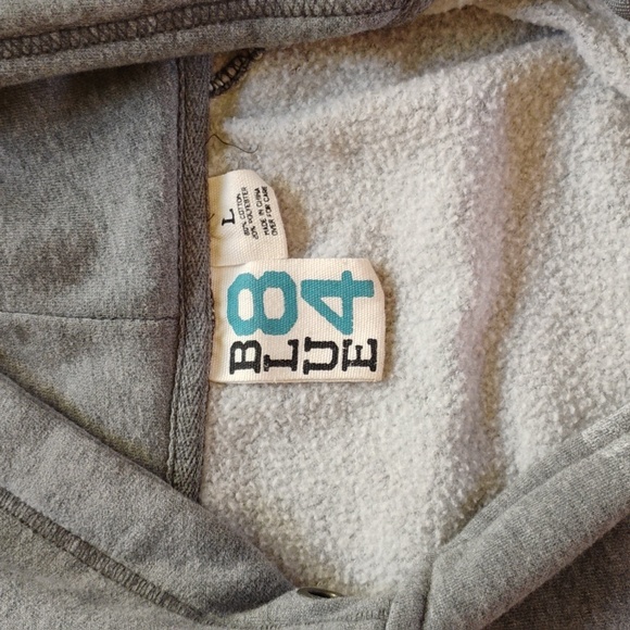 🎣 Hoodie Border Waters Crane Lake Minnesota  GRAY Sz L UniSex EUC BLUE 84 - Picture 6 of 16